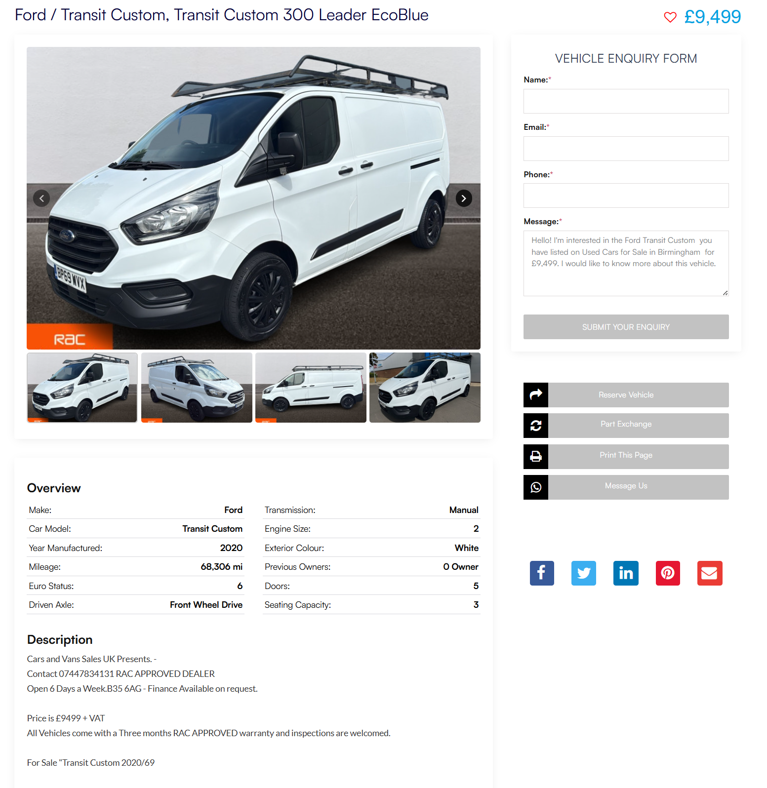 vans and commercial website design